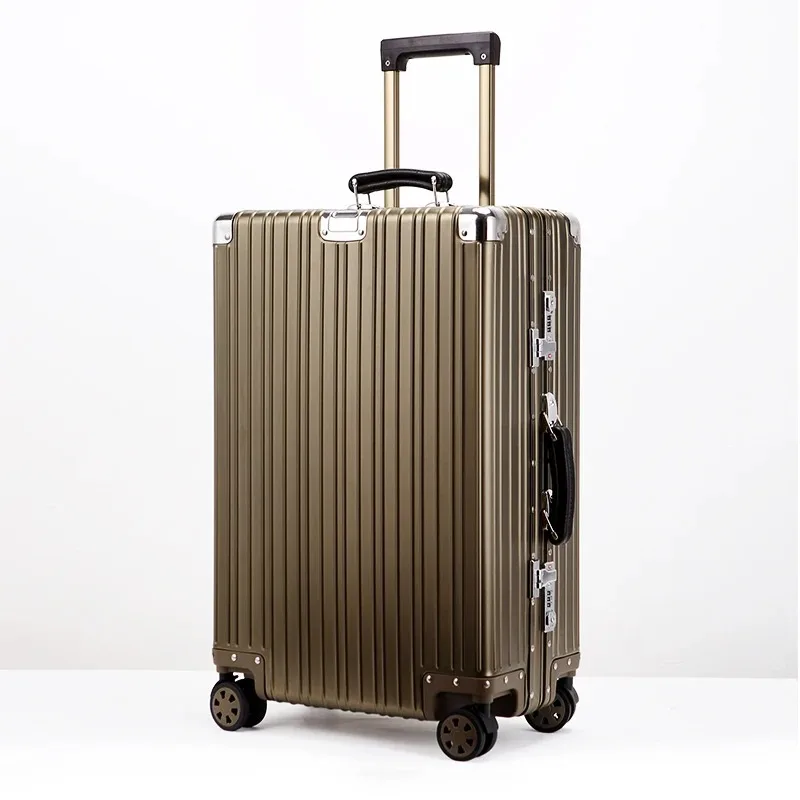 Alle koffer van aluminium-magnesiumlegering Retro hoge kwaliteit rolbagage 20/24/26/29'' trolleykoffer tas handbagage instappen reizen - afbeelding 1