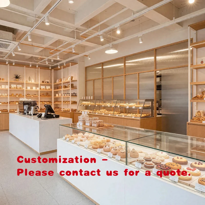 Vitrina Exhibidora Comercial Premium para Panadería con Control de Temperatura, Construcción Resistente, Iluminación LED y Acabado Marrón