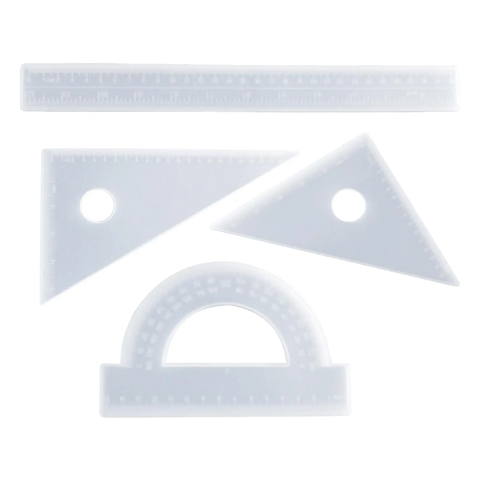 4 Ruler Triangle Ruler Right Angle Ruler Silicone Jewelry Casting Epoxy Craft Stationery Rulers