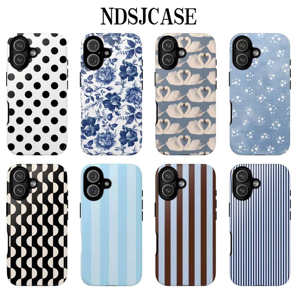 Coastal Blue Aesthetic Phone Case for Samsung Galaxy S20 S23 S24 S25 S26 FE Plus Ultra Edge 4G 5G Luxury Double-layer Back Cover
