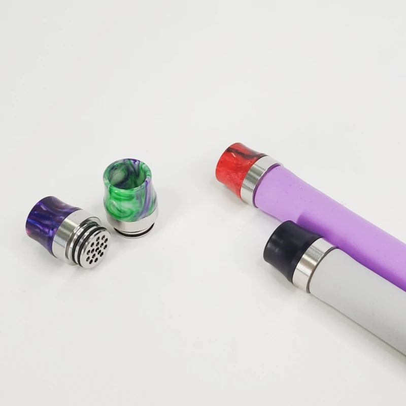 1PC/2PCS 810 Drip Tip Stainless Steel Resin Anti-Spitback Filter Mouthpiece with Bottom Hole - view 5