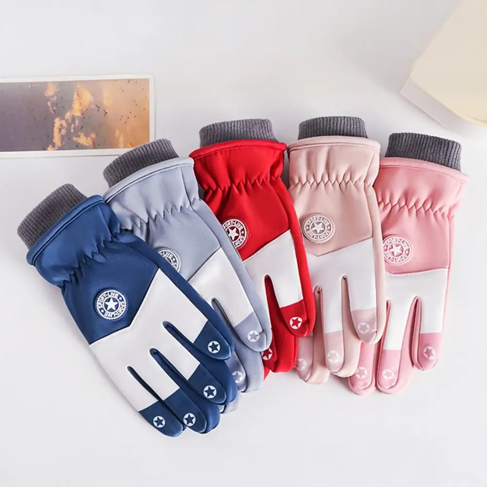 Kids Waterproof Ski Gloves – Fleece Lined Warm Windproof Winter Gloves with Non-Slip Palm for Skiing, Snowboarding & Cycling