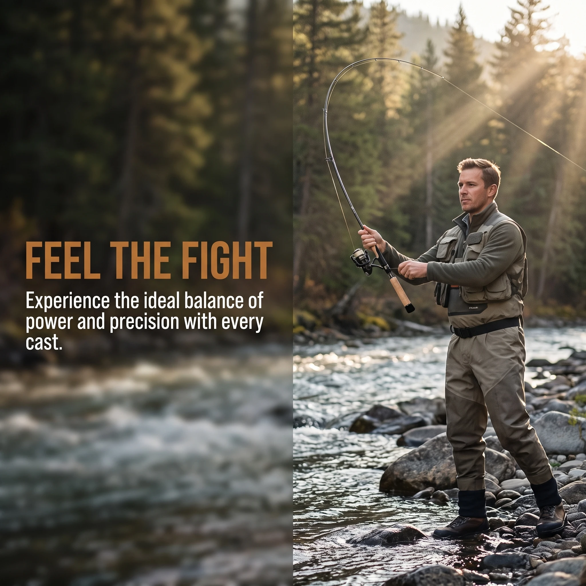 Goture Portable Travel Fishing Spinning Rod High Modulus Carbon Cork Grip with Guides All Water Compatible Lure Pole for Outdoor