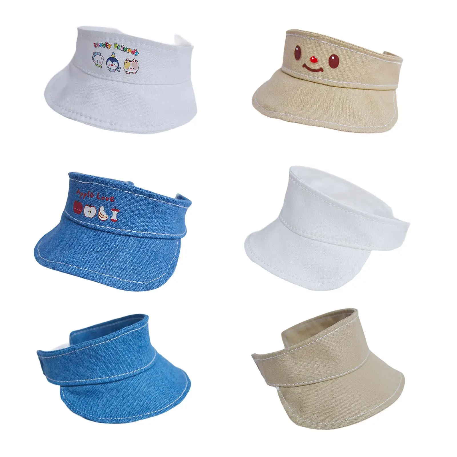 Plush Doll Visor Hat Plush Doll Sun Visor Hat Dress up Your Dolls Photo Props Pretend Play Stylish Doll Accessories Soft
