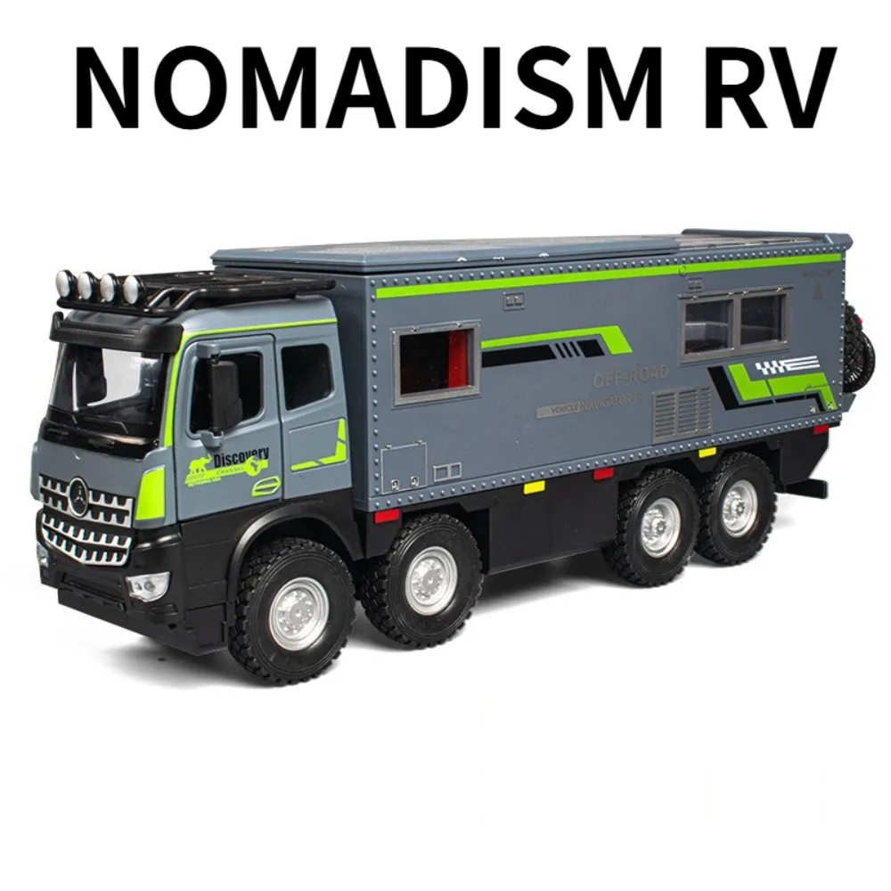 Modèle de voiture jouet NOMADISME RV, échelle 1:18, corps en alliage léger, pneus en caoutchouc, moteur tout-terrain, modèles de maison, article de collection pour enfants