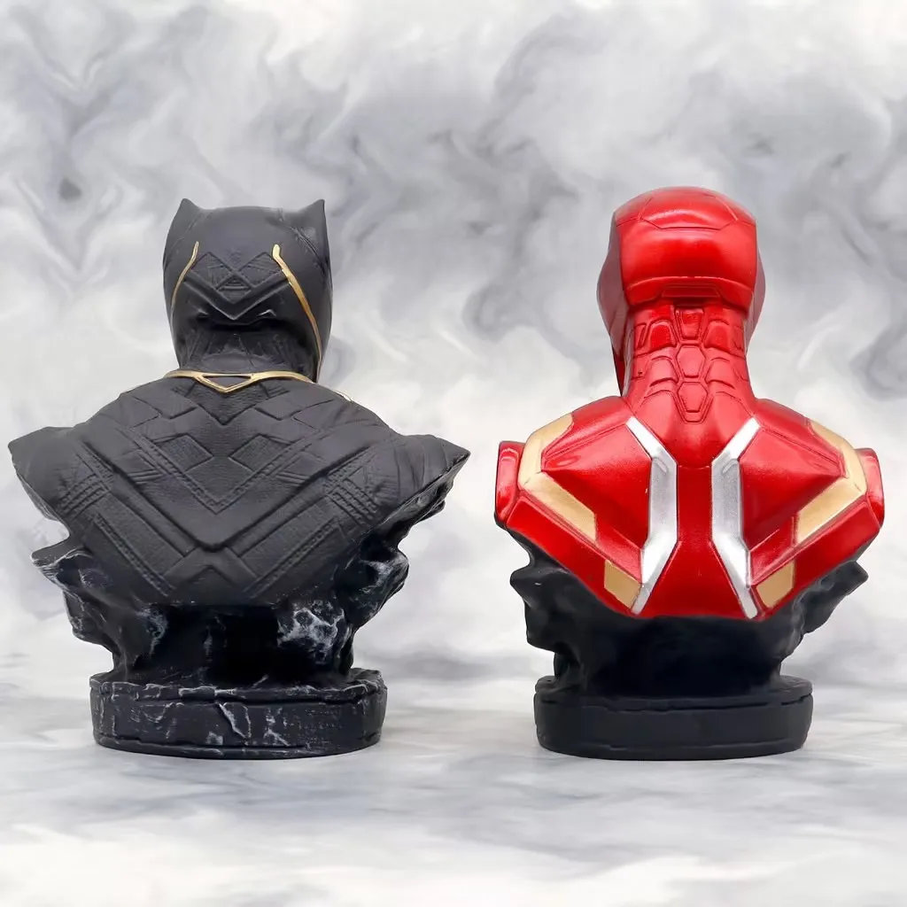 16cm anime marvel vingadores figura pantera negra ferro busto perfil boneca pvc modelo brinquedo crianças aniversário presente de natal