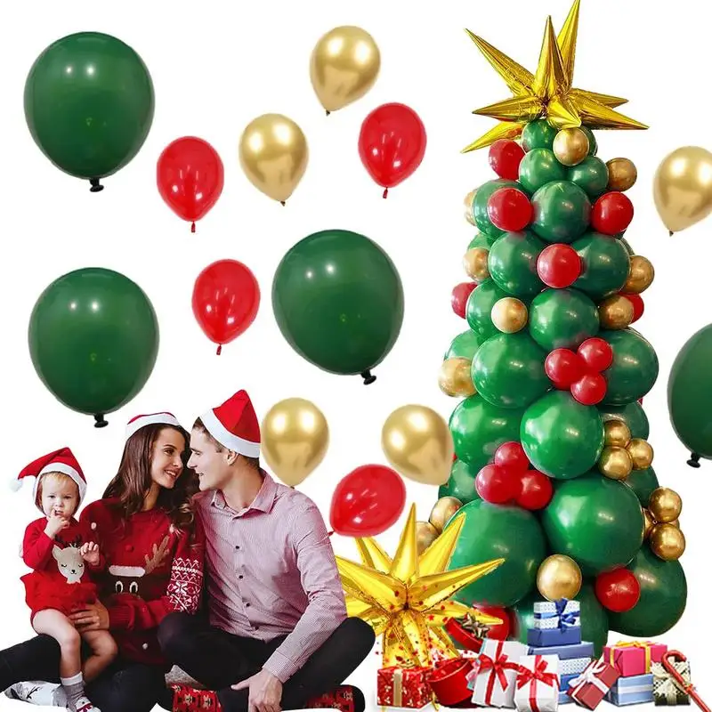 Christmas Tree Balloon Set Balloon Decorations With Star Mix Latex Balloon Standing Foil Balloon Garland For Birthday Wedding