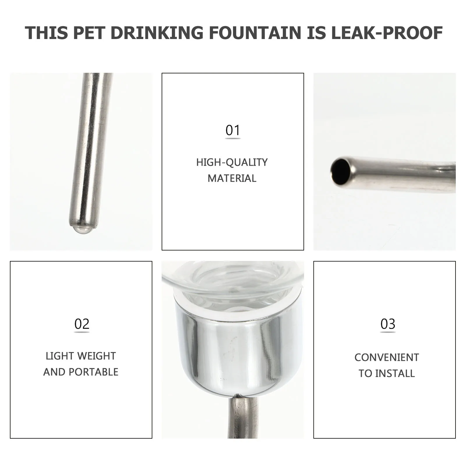

Dog Water Fountain Drinking Bottle Pet Puppy Dispenser Tool White Stainless Steel Balls for Dogs