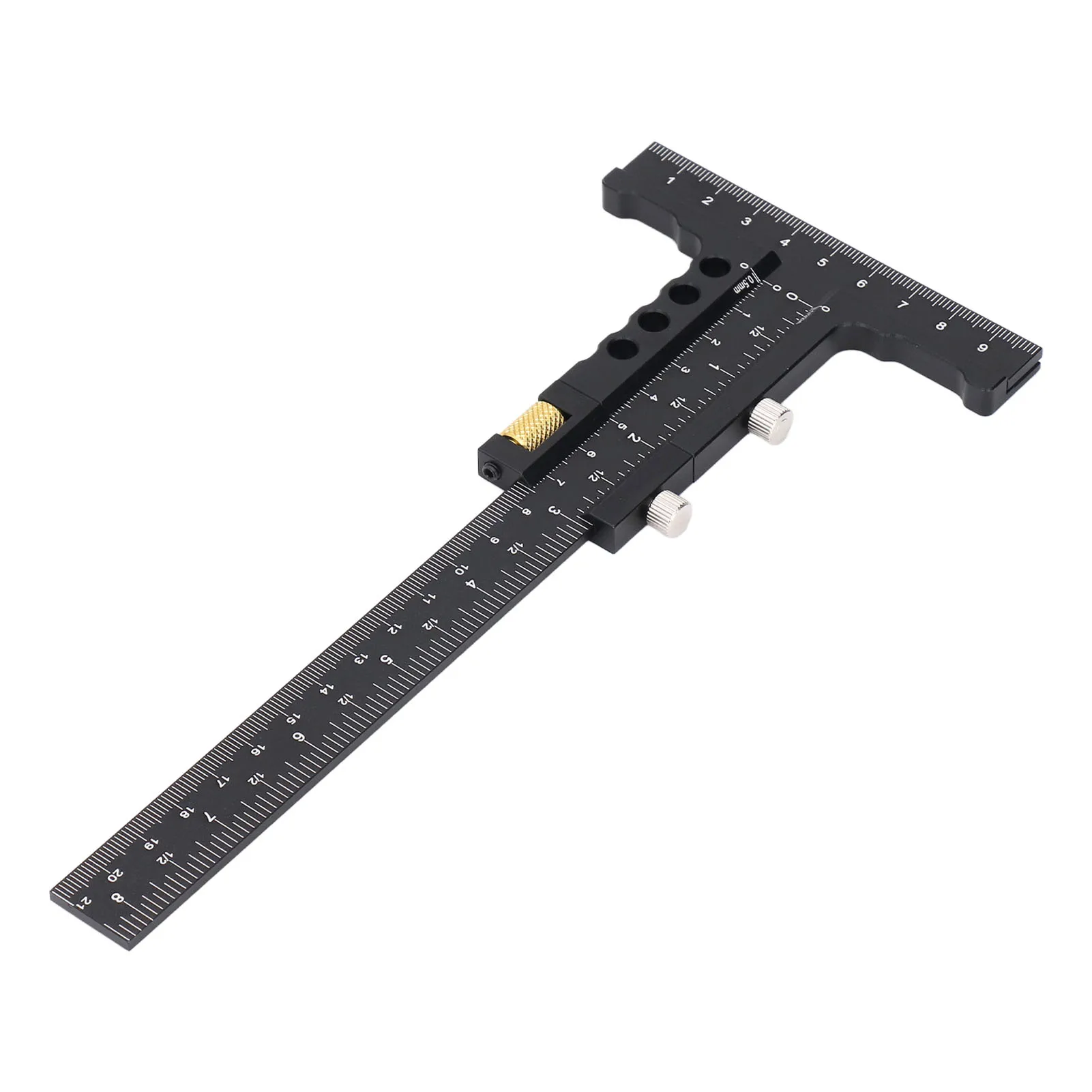 Alat Ukur Scriber Kayu Multifungsi Penggaris T Persegi Paduan Aluminium Pengukur Garis Penanda Pertukangan