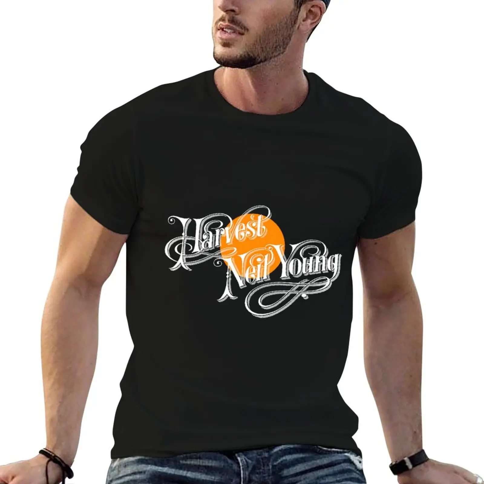 90S Neil Young Harvest T-Shirt Plus Size Comfort Fit Tee