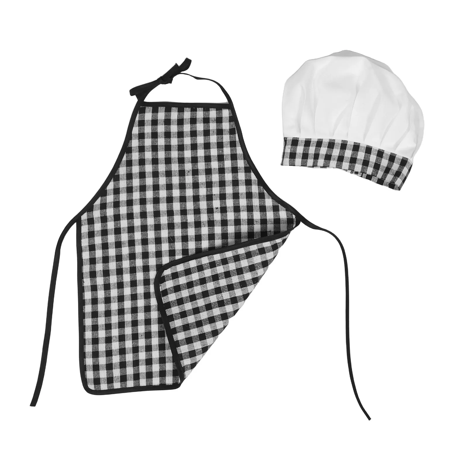 1Set Toddler Chef Costume Newborn Baby Apron Hat Soft Comfortable Kids Cooking Photoshoot Outfit Baby Boy Girl Photography