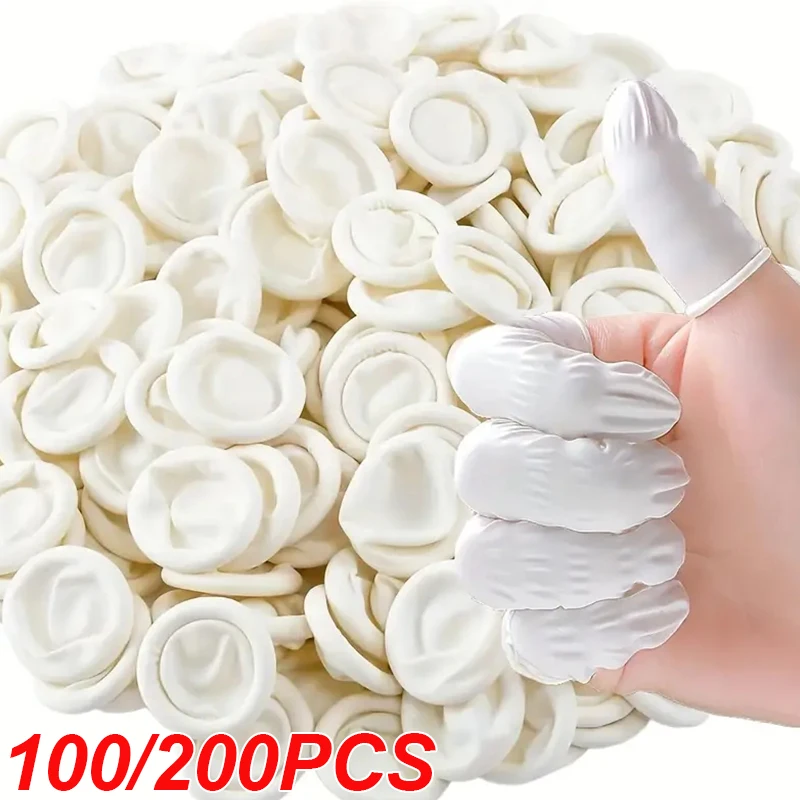 Wholesale Latex Disposable Finger Covers Non-slip Anti-static Finger Cots Fingertips Protector Gloves Nail Tools Thumb Caps