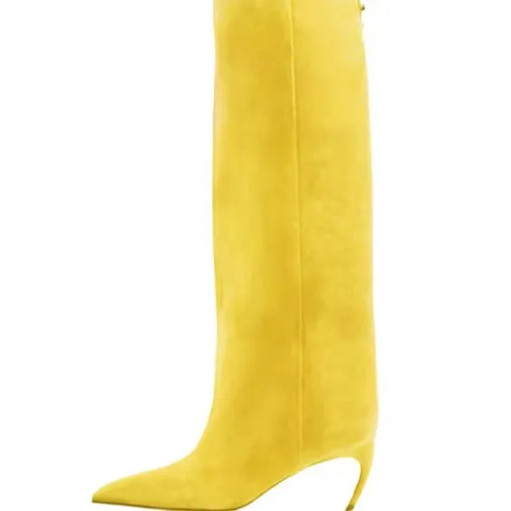 Bottines aiguilles à bout pointu pour femmes, avec matériau en simili cuir de qualité supérieure, semelle intérieure rembourrée douce, chaussures d'hiver tendance