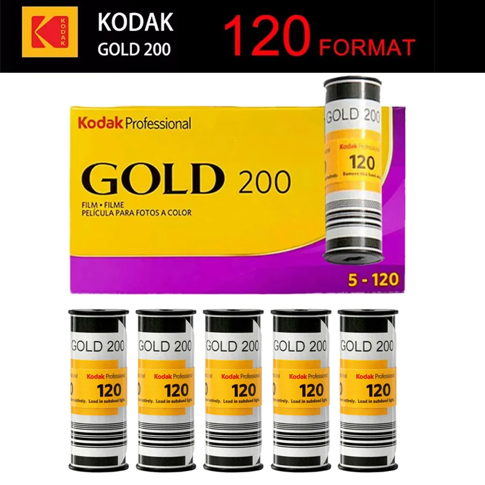1-5 لفة كلاسيكية كوداك جولد 200 بروفيشنال IOS 200 صورة منظر طبيعي 120 ملم لون سلبي تاريخ انتهاء الصلاحية (12.2025) #1