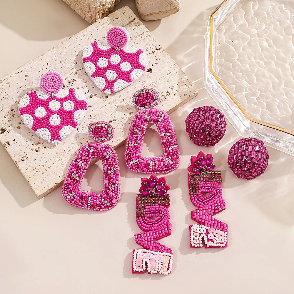 AENSOA اليدوية مطرز اللؤلؤ مطعمة المرأة القرط سوبر فلاش الماس مرصع الزركون نصف كروية ثلاثي الأبعاد مجوهرات #4