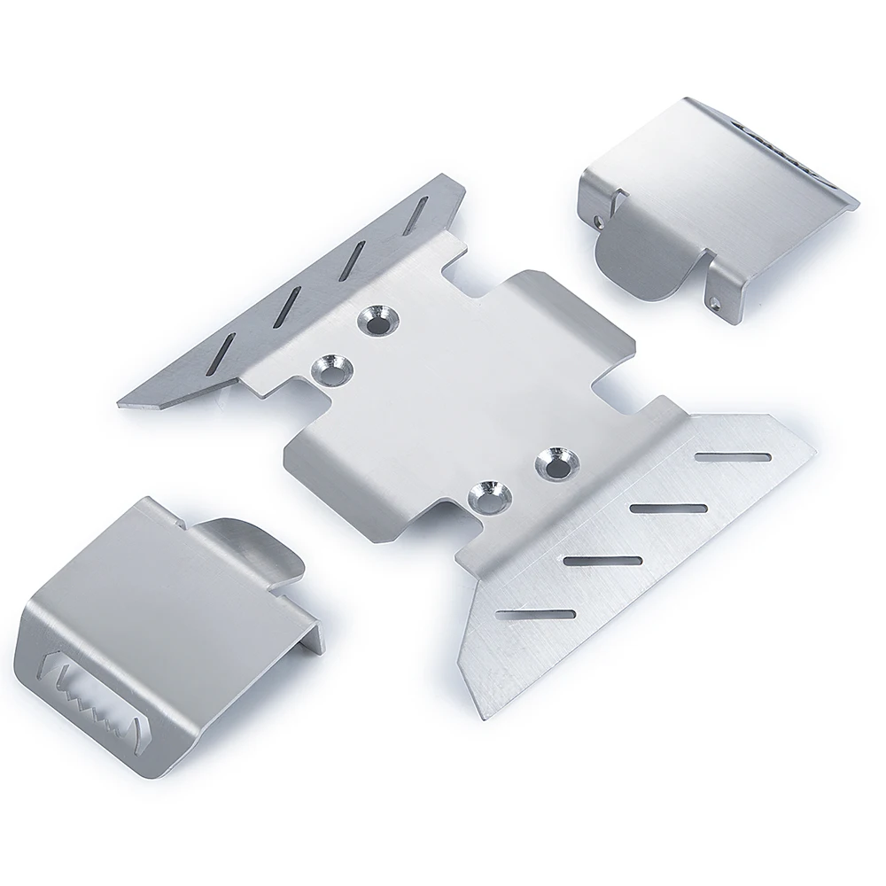 YEAHRUN 3PCS Stainless Steel Chassis Armor Axle Protector Skid Plate for 1/6 RC Crawler Car Axial SCX6 AXI05000 Upgrade Parts