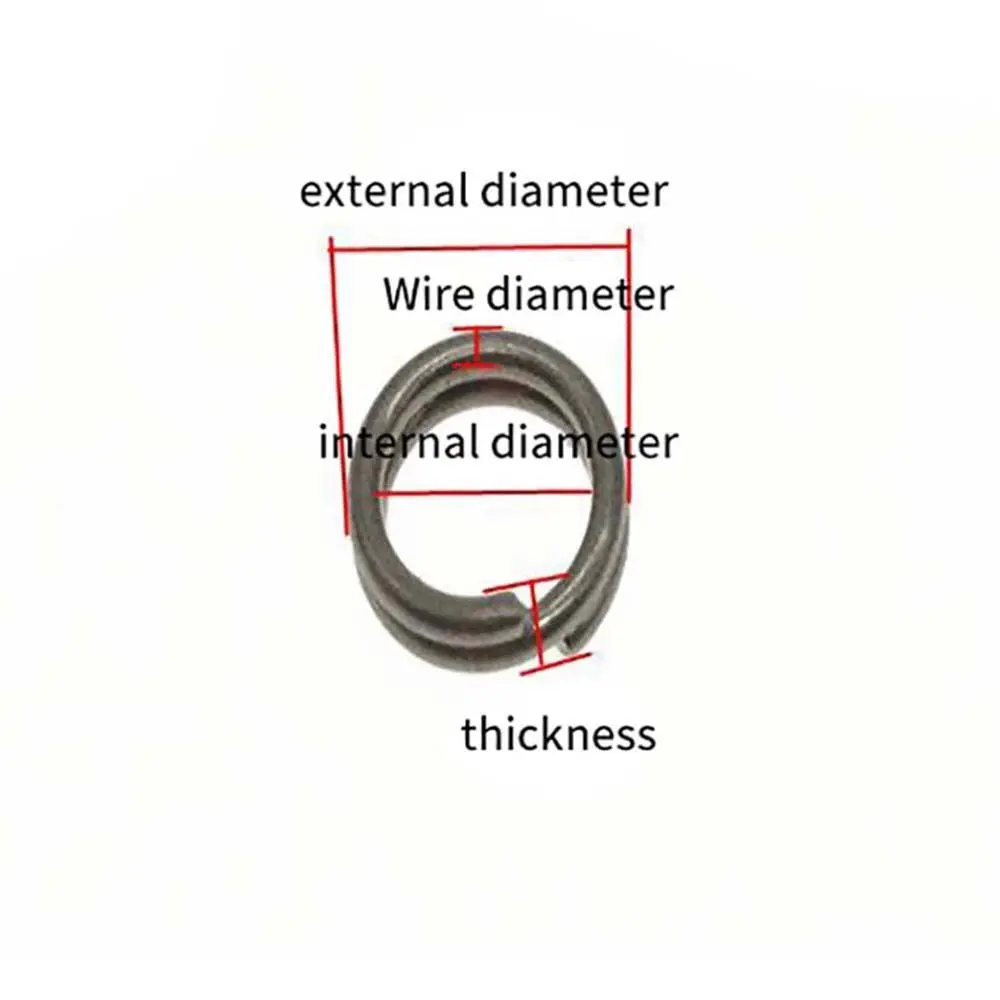 25-50 قطعة 304 الفولاذ المقاوم للصدأ الصيد سبليت الدائري 3 مللي متر-9 مللي متر المفاجئة سبليت حلقة القفز الدائري الصيد معالجة الثقيلة إغراء موصل #6