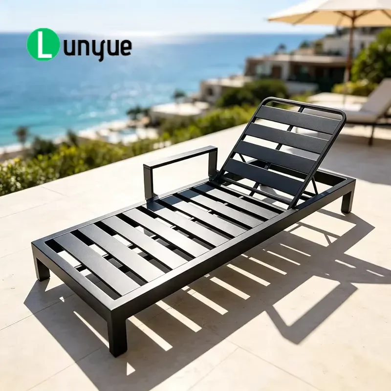 Deluxe Outdoor Lounge Chair with Cushion Adjustable Recliner for Poolside Terrace Garden Holiday Furniture Comfortable