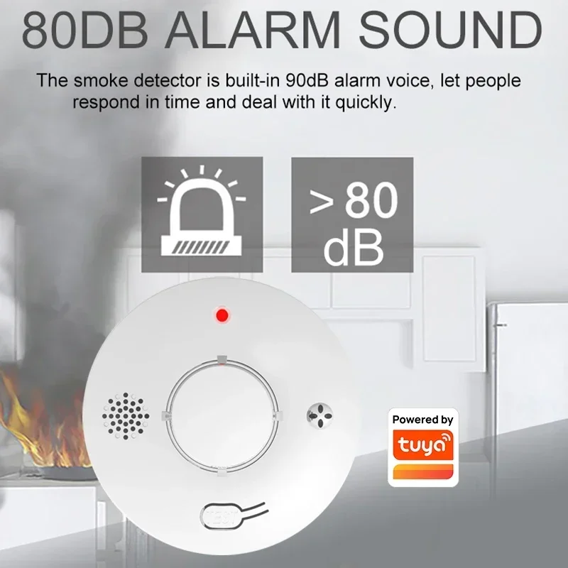 Tuya WiFi Zigbee Smoke Alarm Fire Protection Smoke Detector Smokehouse Combination Fire Alarm Home Security System Firefighters