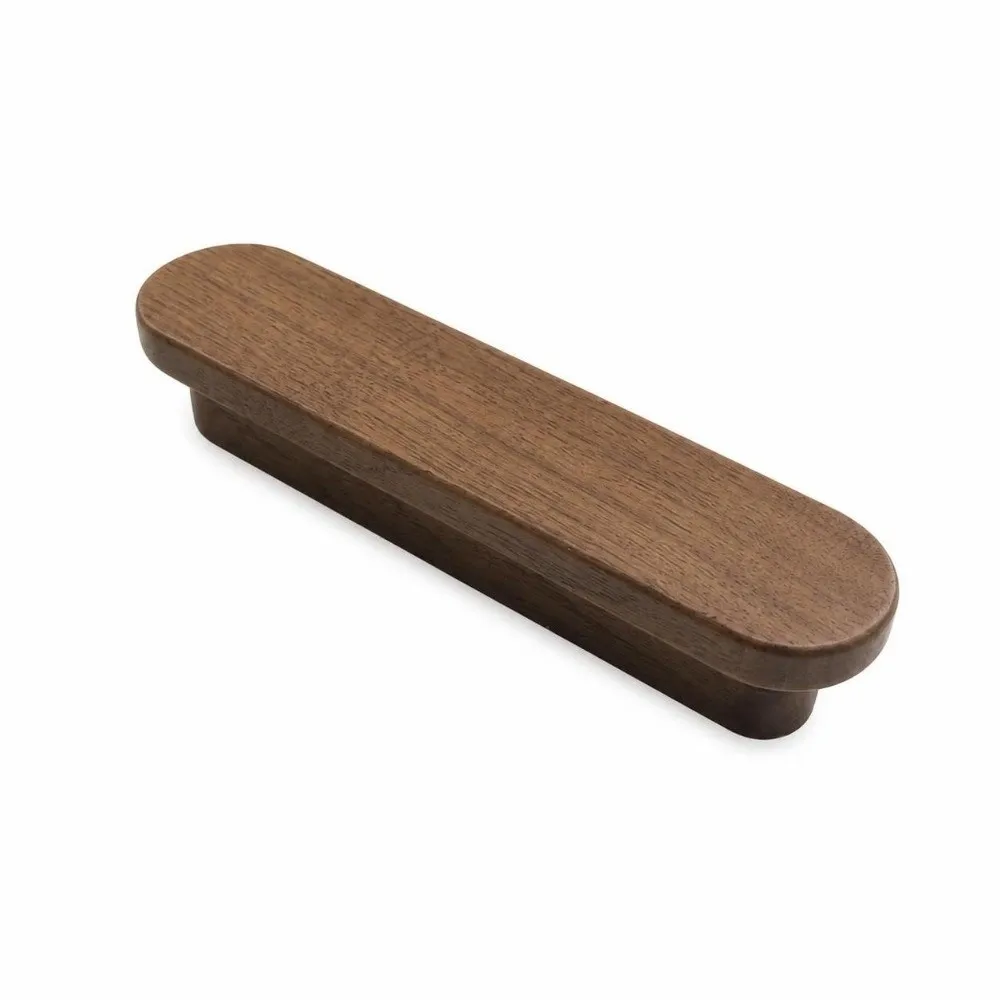 Nordic Style Walnut Wood Furniture Handles T-Shape Long Solid Drawer Pulls Multi-sized Kitchen Decoration Cupboard Wardrobe