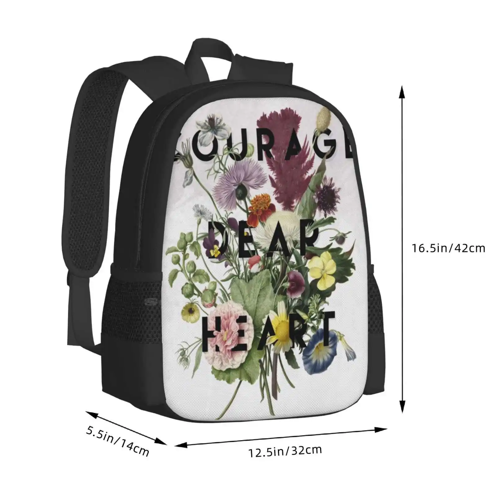 Mochila con palabras de valor, morral con ilustraciones botánicas florales, libros de moda, citas Cs, Lewis Aslan, gran oferta