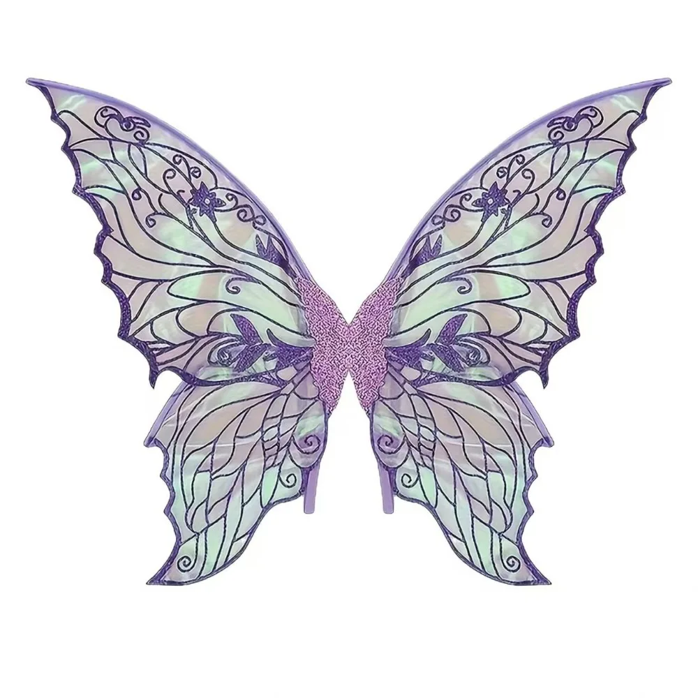 

Colorful Butterfly Fairy Wings Sparkling Organza Gradient Sheer Cosplay Wings Elastic Shoulder Straps Handmade Elf Wings Costume
