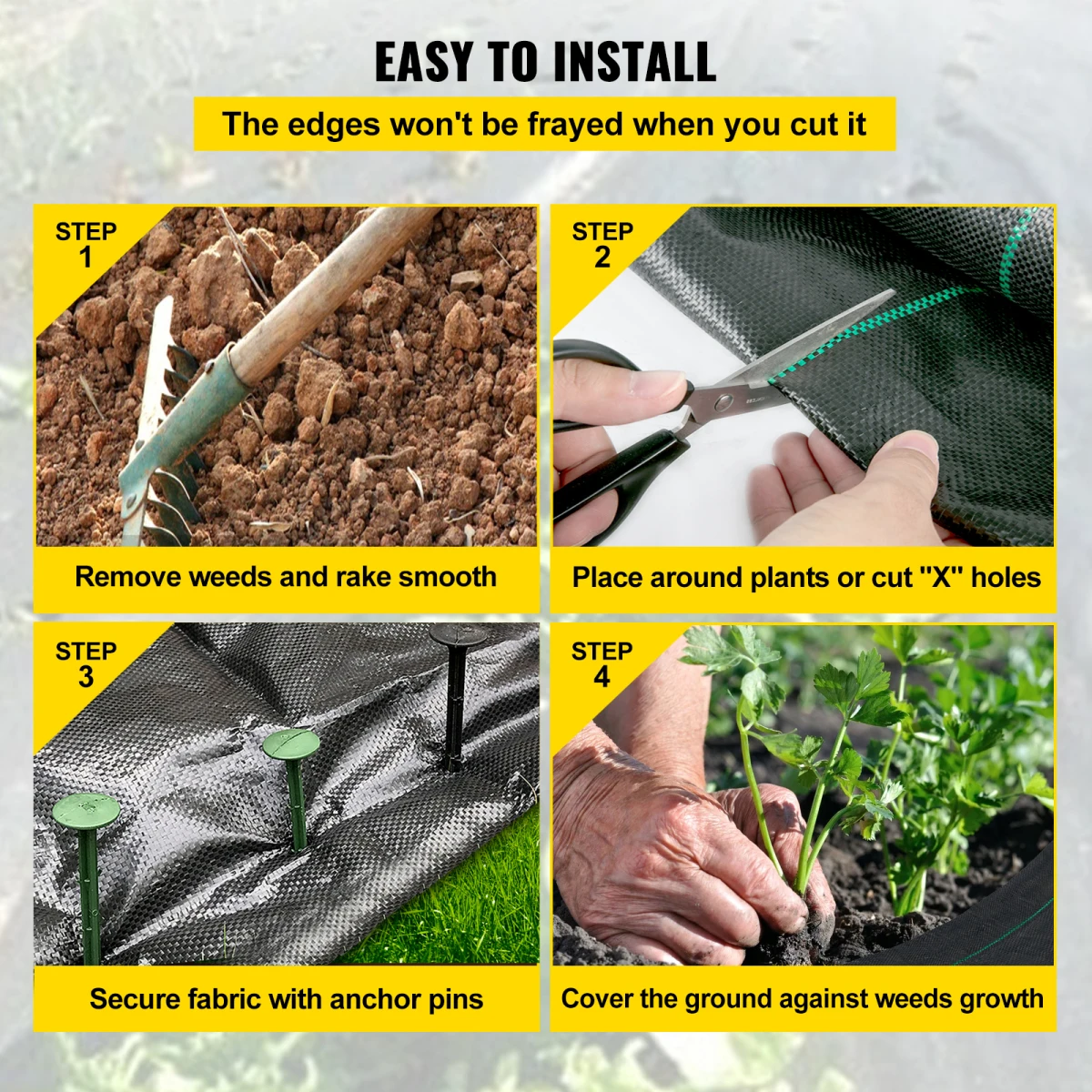 6FT300FT Premium Weed Barrier Fabric Heavy Duty 2.4OZ, Woven Weed Control Fabric, High Permeability Good for Flower Bed, Geotextile Fabric for Underlayment, Polyethylene Ground Cover