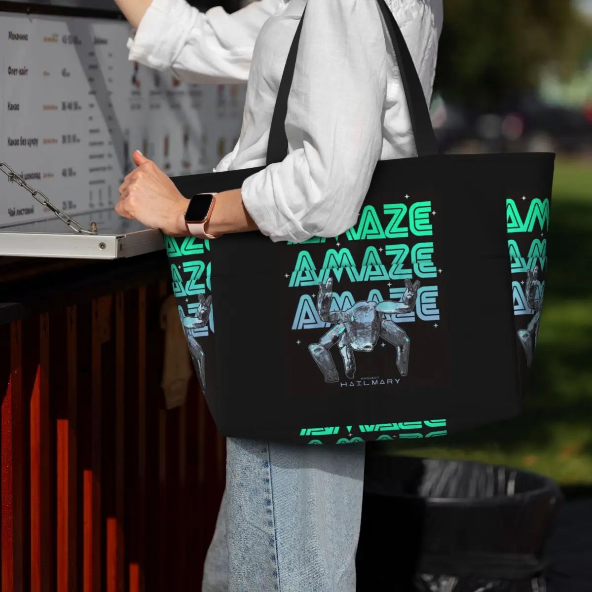 Movie Project Hail Mary Beach Tote Bag Sport Gym Yoga Duffle Large Tote Bag Women Travel Bag Fitness bag