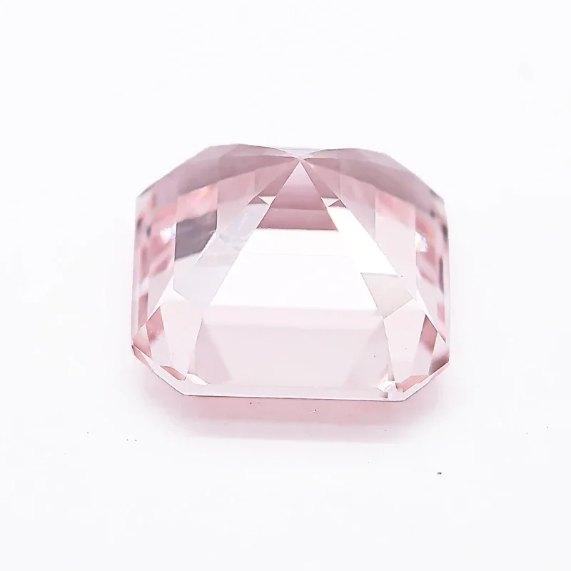 Lab Grown Sapphire  Asscher Shapr Morgan Pink Color DIY Charms Ring Necklace Earrings Main Materials Shiny Quality Certificate