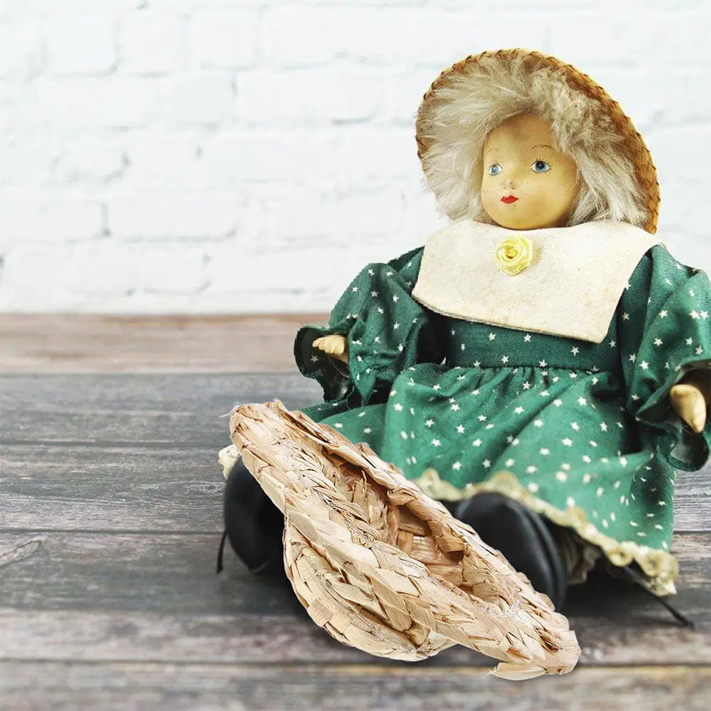 12 Stück Puppenhaus-Bastelzubehör, Mini-Zylinderhüte für Bastelarbeiten, Dekor, Miniatur-Beige-Miniaturen