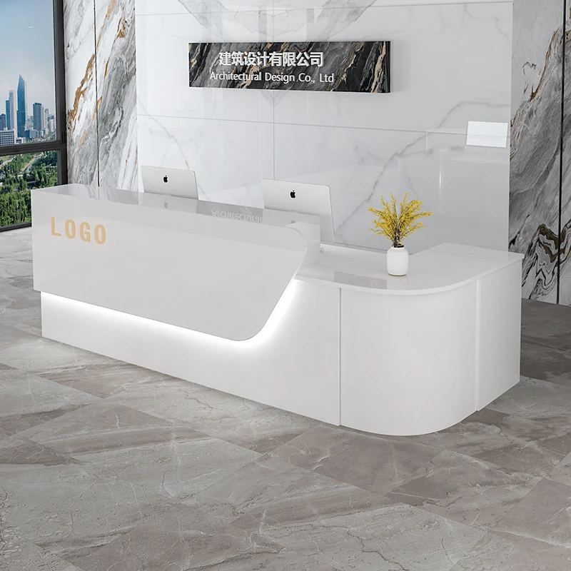 

Storage Luxury Reception Desk Senior Modern Beauty Decorations Reception Counter Style Usa Receptie Balie Office Furniture