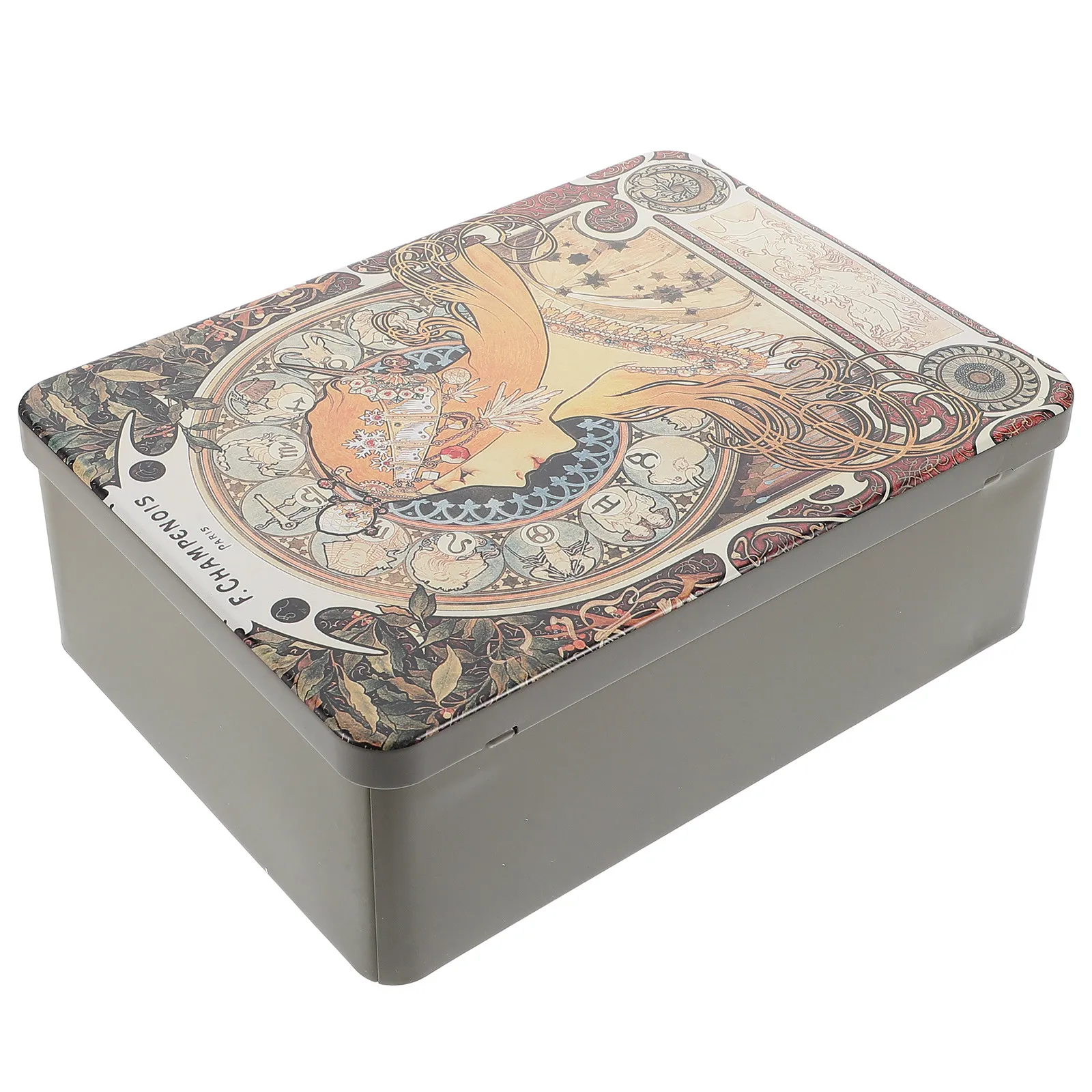 

1 Piece Vintage Tinplate Storage Box with Lock Small Tin Case for Jewelry Candy Gift Wedding Party Decoration Tin Case