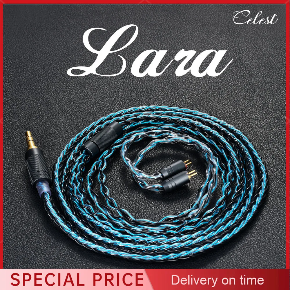 Kinera Celest Lara Earphone Upgrade Cable 8 Core Oxygen-free Copper Silver-plated 0.78mm 2Pin IEM Accessories 3.5mm Plug Headset