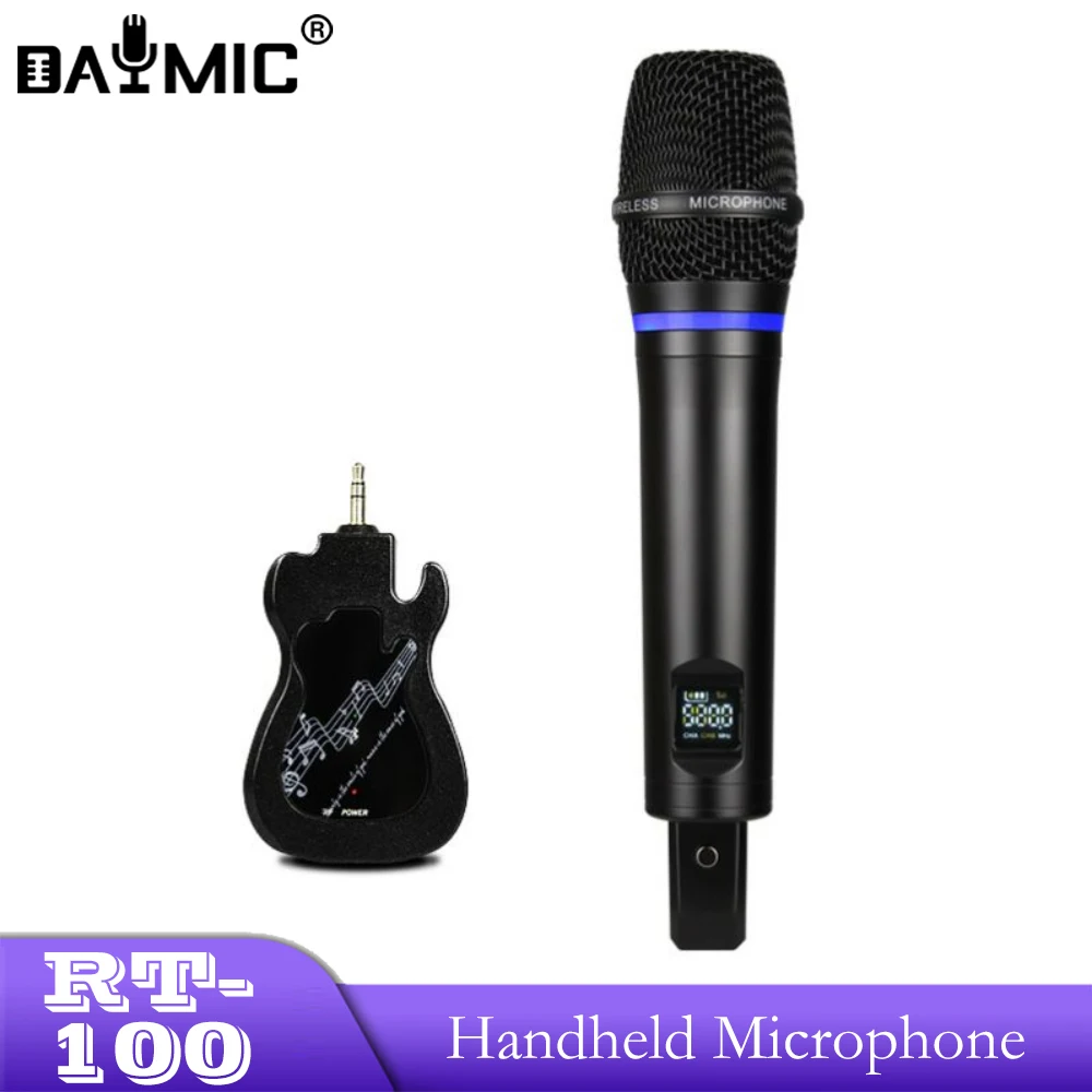 

AOSHEN RT-100 Portable Hand Mic UHF Stereo Wireless Cordless Microphone With Receiver