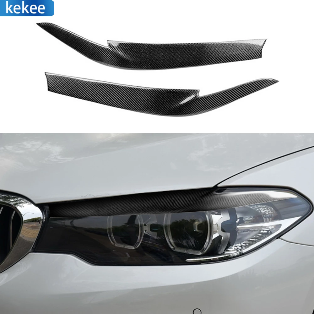 

For BMW 5 Series G38 528Li 530Li 540Li Car Carbon Fiber Exterior Accessory Auto Headlamp Eyebrow Eyelids Cover Trim Decoration