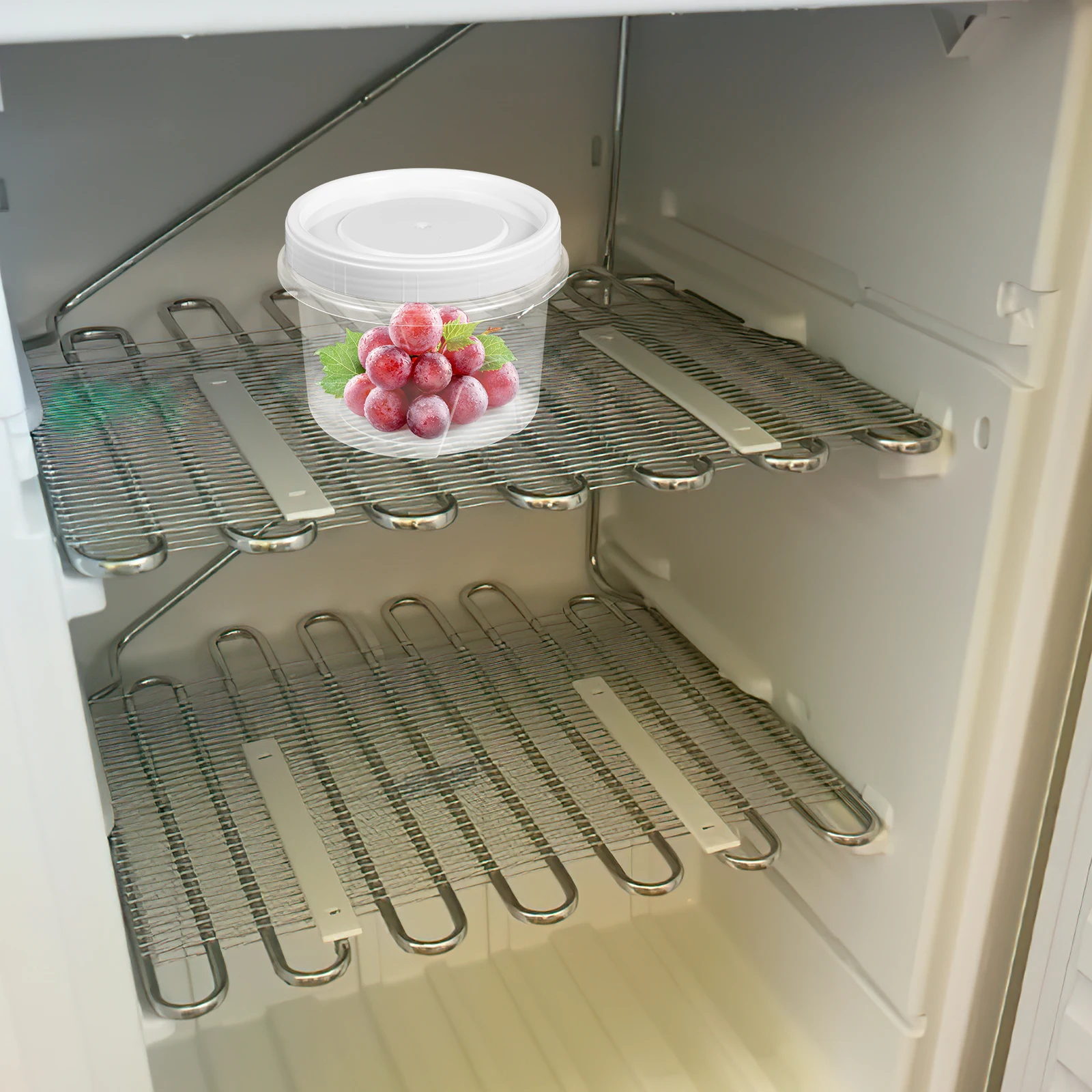 

2 Pcs 500ml White Crisper Food Storage Containers Reusable Sealed Boxes Fridge Freezer Keep Fresh No Odor Kitchen Home