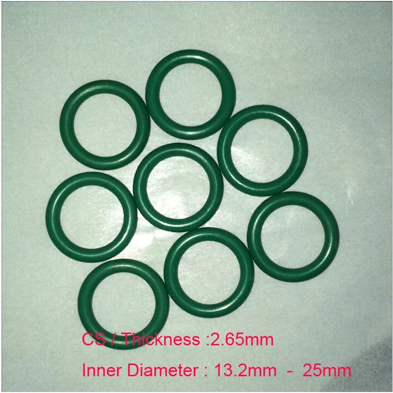 100 PCS Rubber Sealing Ring CS2.65mm x ID 13.2/14/15/16/17/18/19/20/21.2/22.4/23.6/25mm  Fluorine Rubber Gasket Seal FKM O Ring