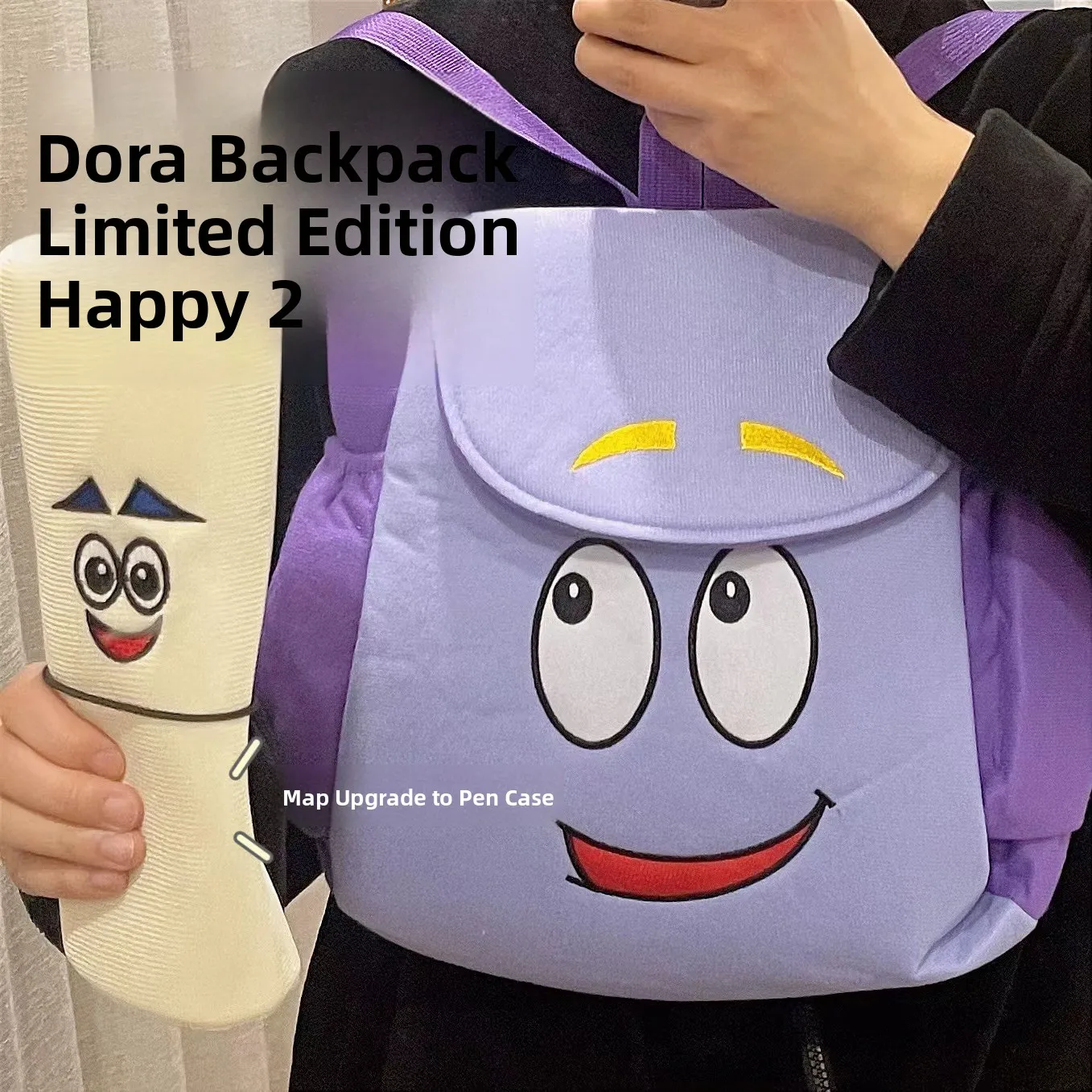 Dora the Explorer Adventure Backpack Cute Girl Kindergarten Cartoon School Bag Velvet Material Drawstring Closure Soft Style