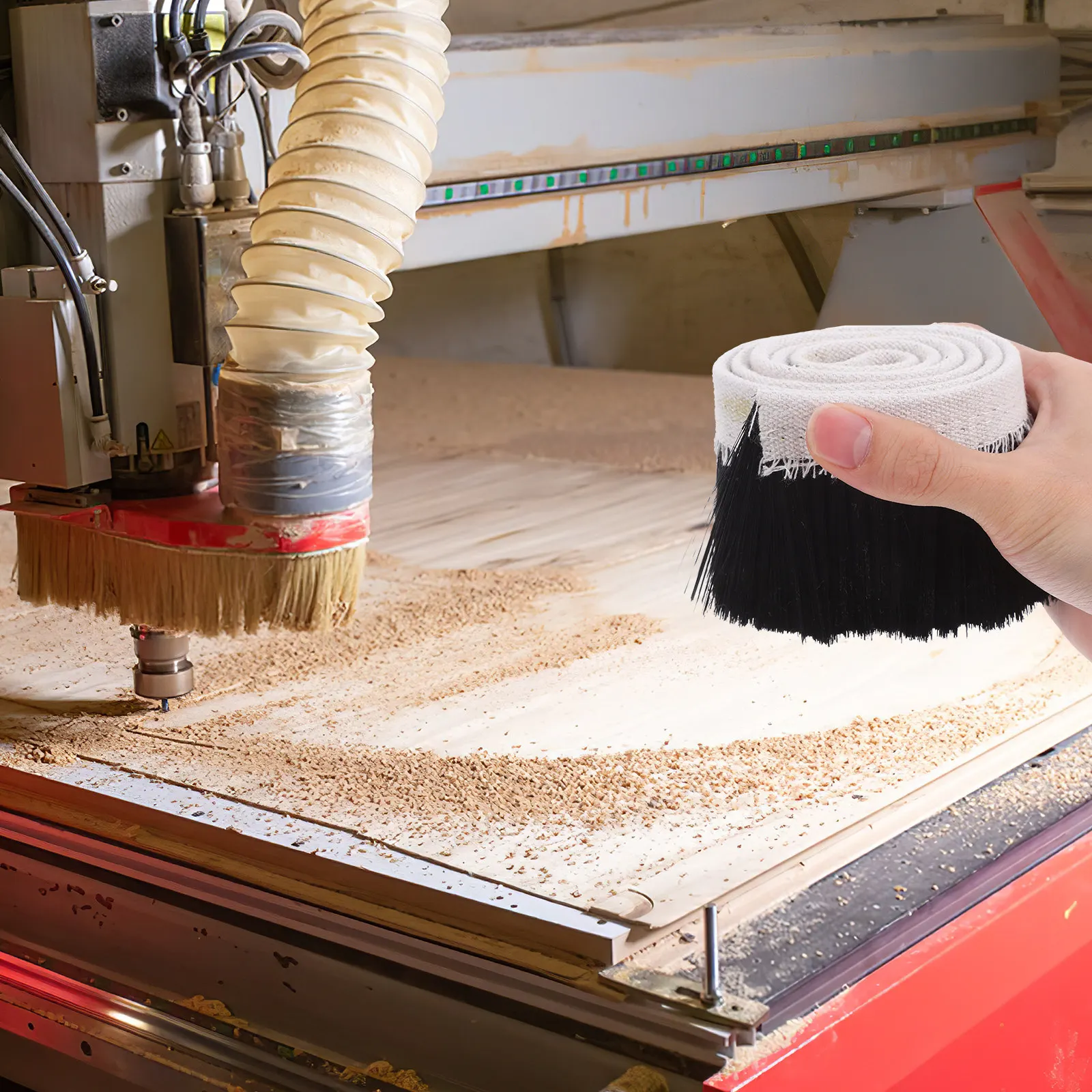 Cnc Router Dust Shoe Brush Nylon Strip for Engraving Machine Spindle Protection Wood Chips Debris Removal Clean Work Environment