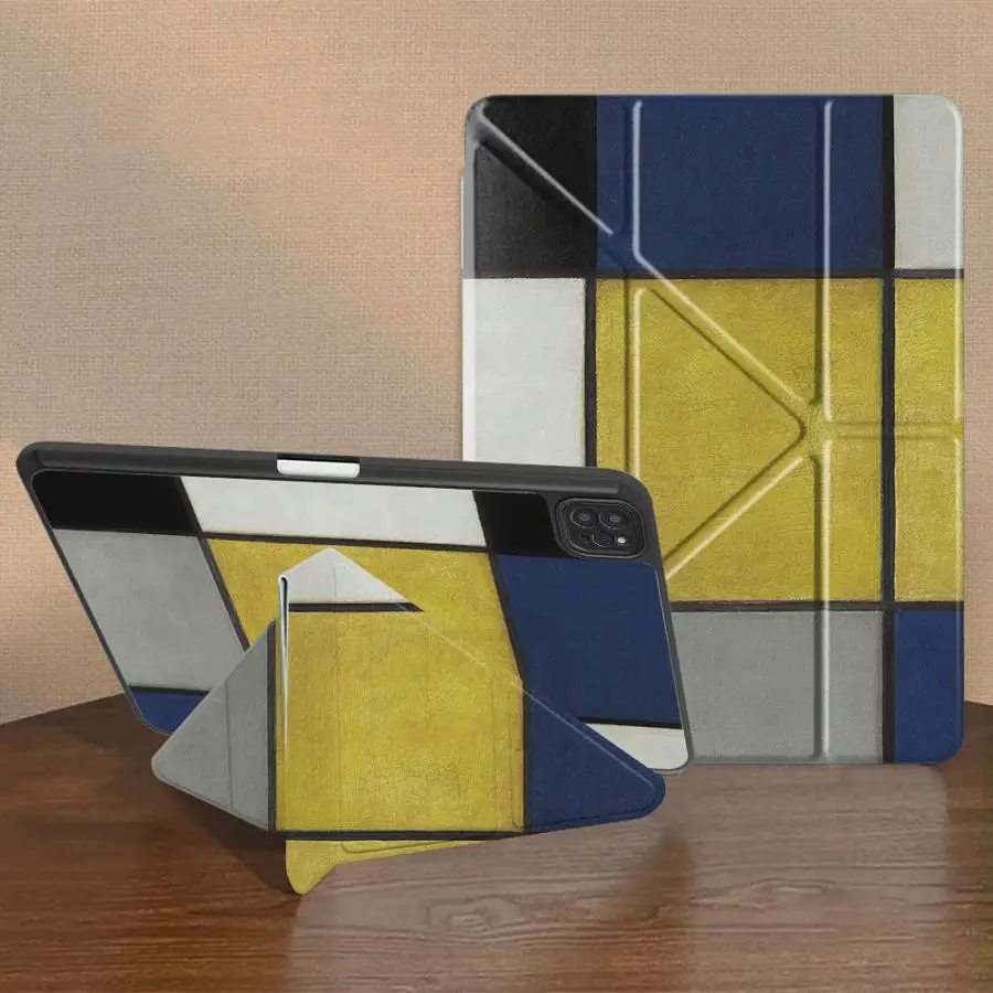 

Чехол-подставка для планшета с дизайном в стиле масляной живописи для iPad Pro 11-го, 10-го, 9-го, 8-го, 7-го поколений, 12.9 дюймов, Mini 6, 7, Air 4, 5, M3, M2, 1, 2, M4