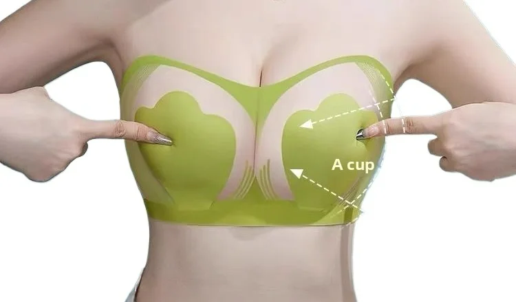KUCLUTNon-Slip Strapless Minimizer Bra - Bunny Ears Design, Plunge Push Up, Lightweight Seamless Bustier for Large Bust Summer