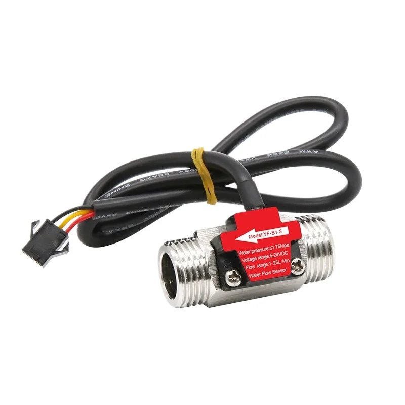 For Stainless Steel Water Flow Meter 4 Minutes 6 Minutes 1 Inch Pipe Diameter Water Heater Turbine, Sensor 2-pack