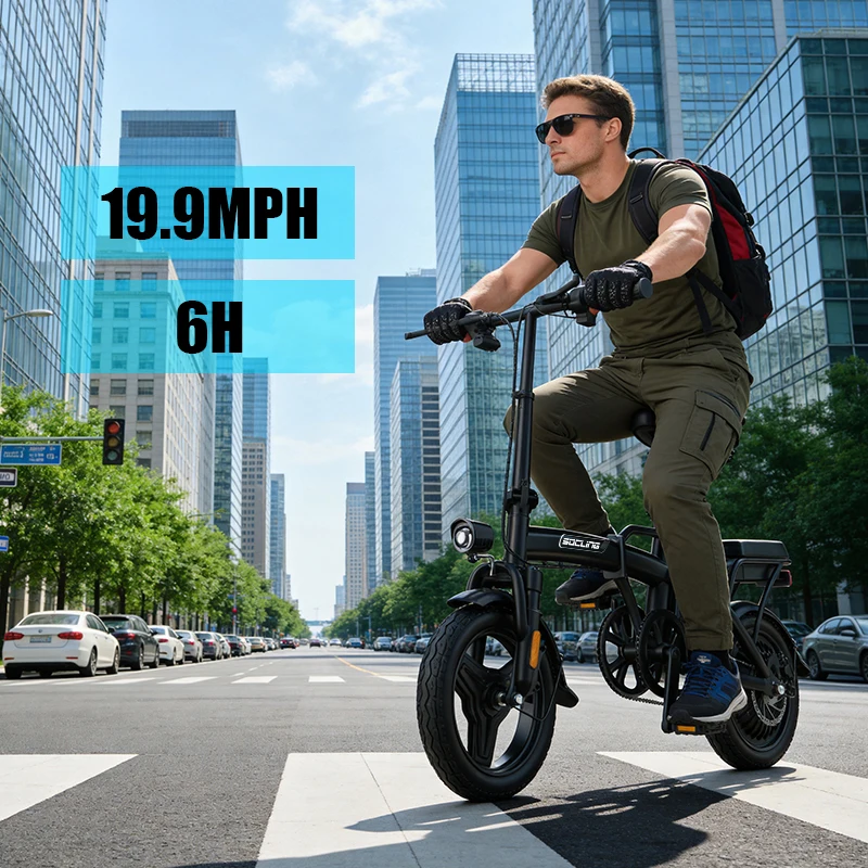 14'' Commuter Ebike--G11, 500W Motor, Removable Battery Max 19.9MPH Rear Disc Brake with Two Shock-Absorbing Models Optional, Mini Electric Bicycle for Adults, College Students, Commuters & Urban Riding E-Bike image 6