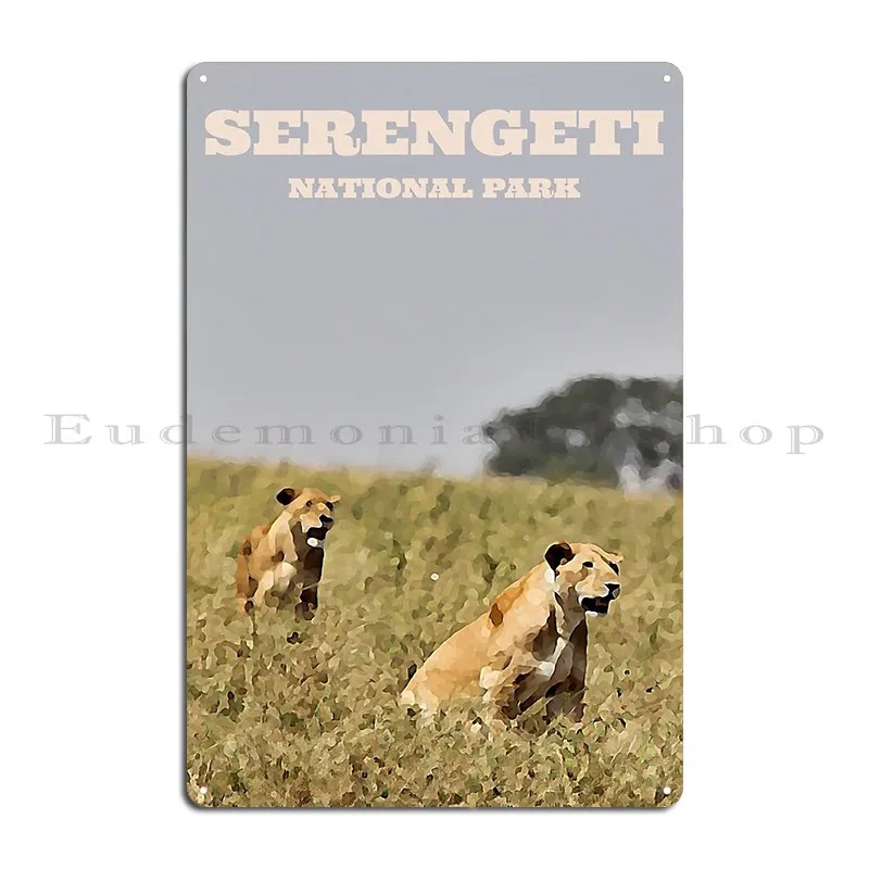 Lions In The Serengeti Tanzania Poster Metal Signs Printing Vintage Bar Club Pub Tin Sign Poster