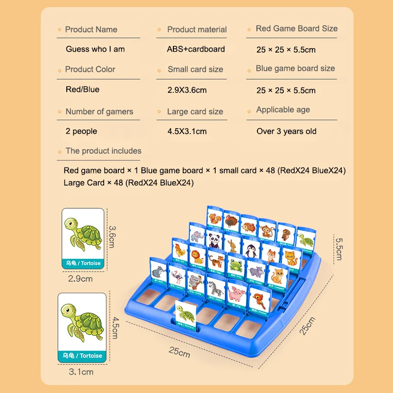 Guess Who I Am, A Toy Two Person Card Game, Battle Guessing, Character And Animal Card Kids Interactive Puzzle Tabletop Game