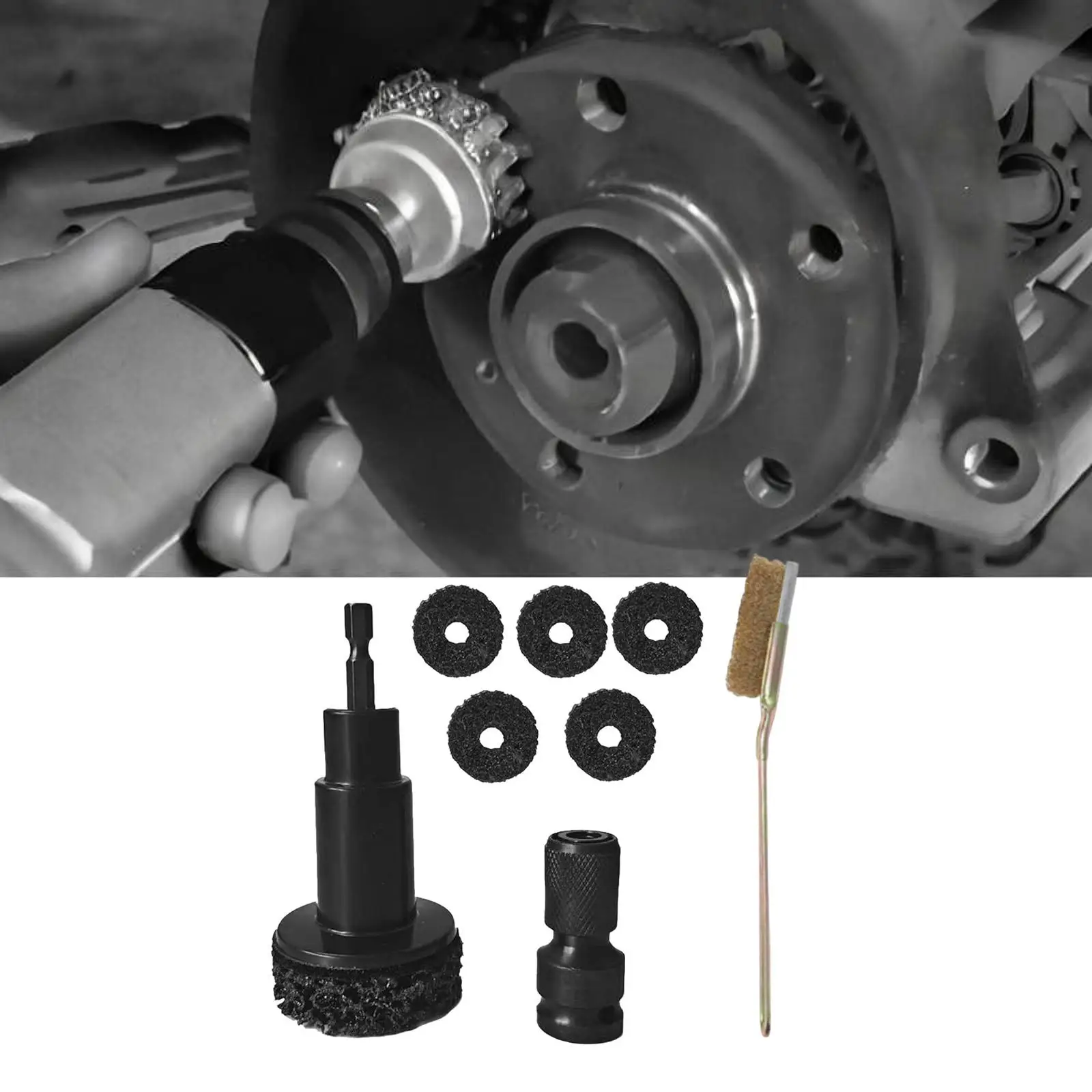 

Автомобильный чистящий диск для наконечных шпилек, комплект для удаления ржавчины тормозного ротора, прочный полировщик для ступиц колес