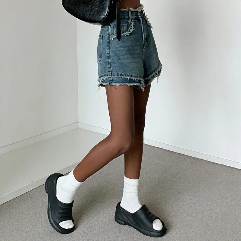 New Summer Female High Waist Jeans Hot Sale Girls Comfortable Short Pants Lady Korean Retro Fashion Denim Shorts