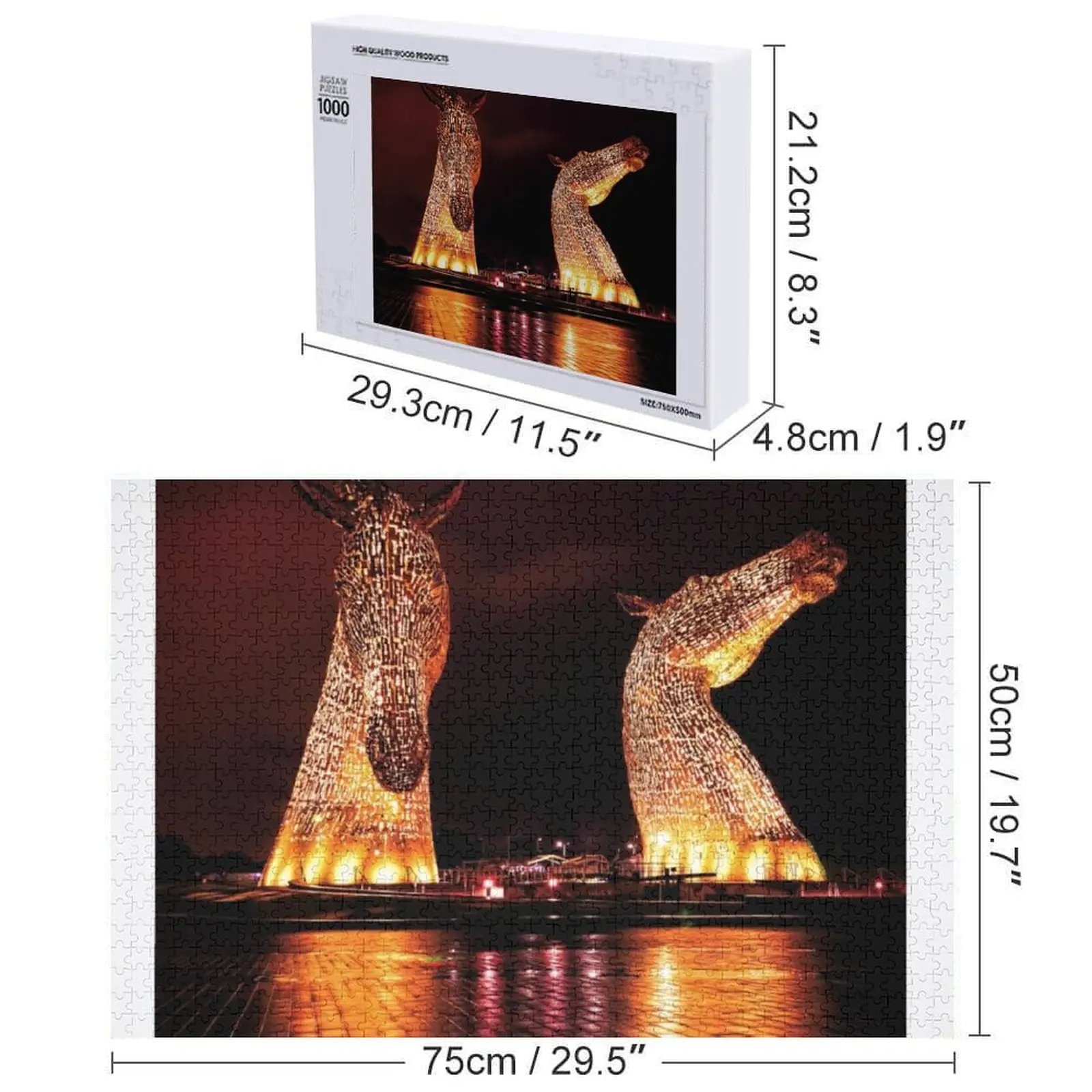 Prächtige Kelpies. Puzzle mit individuellem Foto, IQ-Puzzle