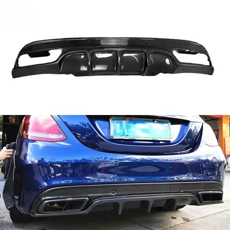 

Suitable For Mercedes-Benz C-Class W205 C63 Four-door Car FD Rear Lip Modified Bumper Diffuser Tail Lip Surround