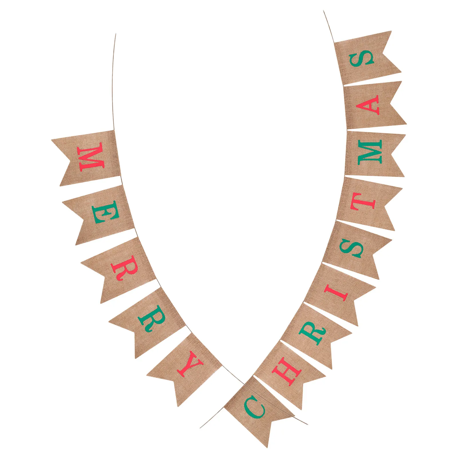 

Merry Christmas Burlap Banner Rustic Lightweight Fireplace Mantle Garland Xmas Party Supplies Holiday Decoration